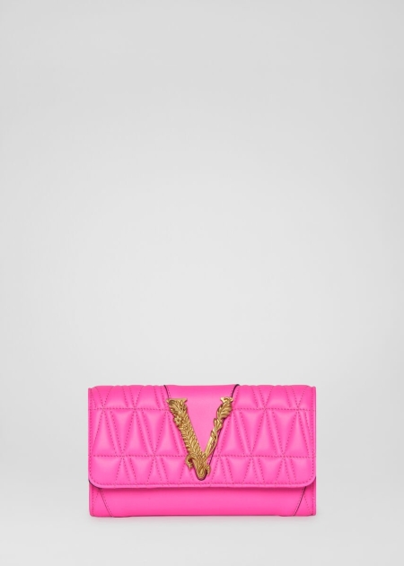 Versace Virtus Quilted Chain Plånbok Dam - 831072VFS